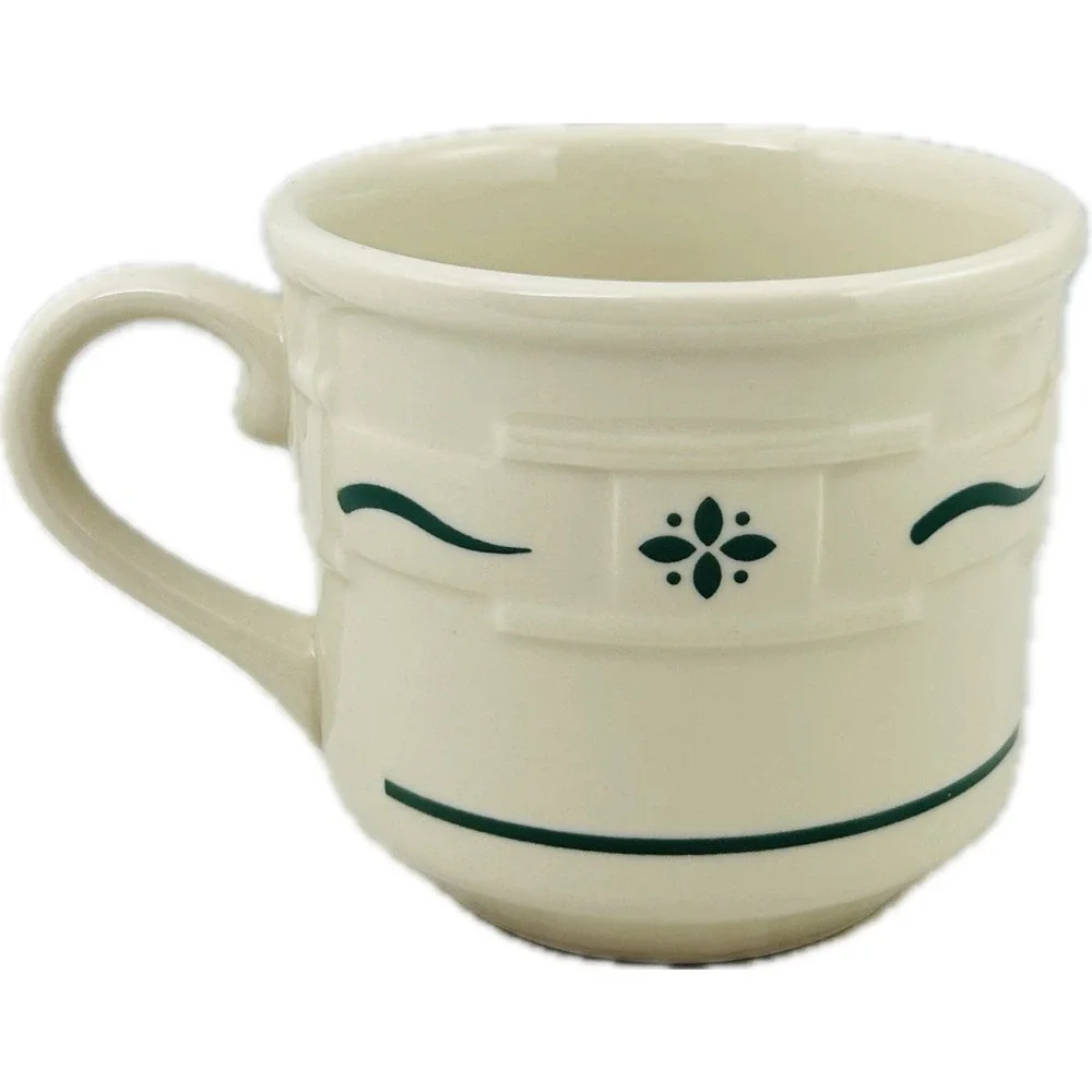 Longaberger‎ Pottery Woven Traditions Cup 8 oz Heritage Green